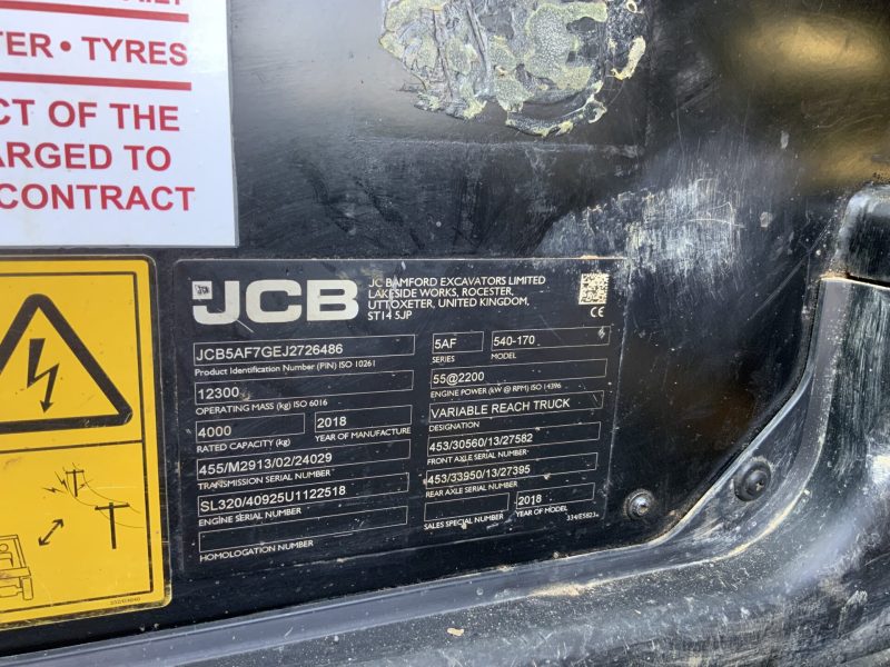 2018 JCB 540-170 Telehandler - Image 5
