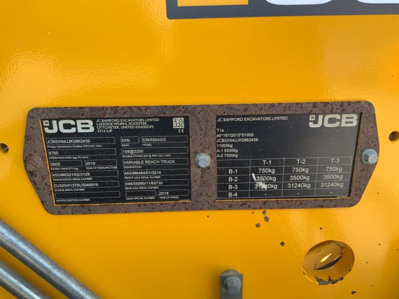 2019 JCB 536-95 Agri Super Telehandler - Image 5