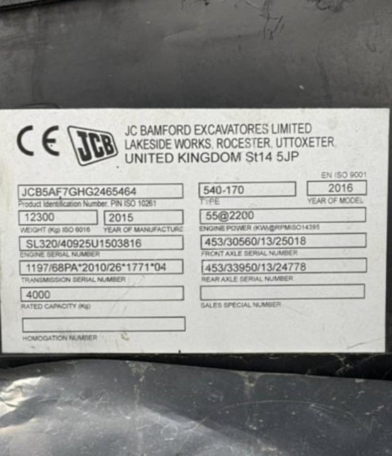 JCB 540-170 Joystick  model 2015 - Image 12
