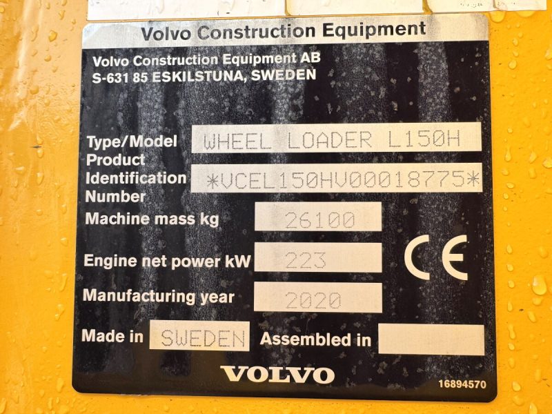 Volvo L150H Wheel Loader 2020 - Image 2